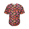 Polka Dot Lily Pattern Print Men's Baseball Jersey