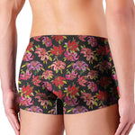 Polka Dot Lily Pattern Print Men's Boxer Briefs