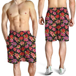 Polka Dot Lily Pattern Print Men's Shorts