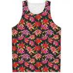 Polka Dot Lily Pattern Print Men's Tank Top