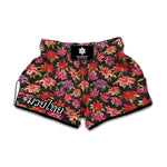 Polka Dot Lily Pattern Print Muay Thai Boxing Shorts