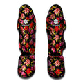 Polka Dot Lily Pattern Print Muay Thai Shin Guards