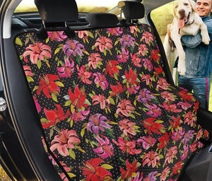 Polka Dot Lily Pattern Print Pet Car Back Seat Cover