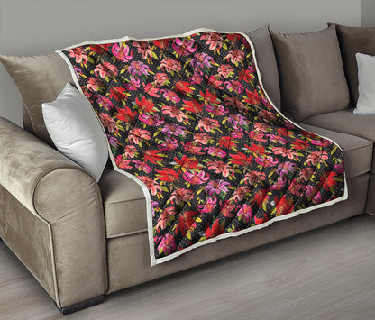 Polka Dot Lily Pattern Print Quilt