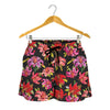 Polka Dot Lily Pattern Print Women's Shorts