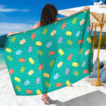 Polka Dot Macaron Pattern Print Beach Sarong Wrap
