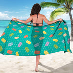 Polka Dot Macaron Pattern Print Beach Sarong Wrap