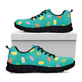 Polka Dot Macaron Pattern Print Black Running Shoes