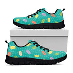 Polka Dot Macaron Pattern Print Black Sneakers