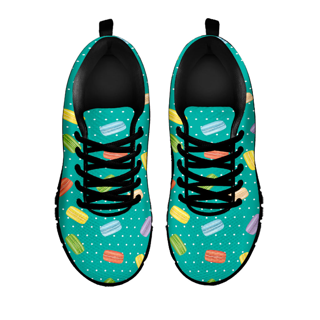 Polka Dot Macaron Pattern Print Black Sneakers
