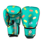 Polka Dot Macaron Pattern Print Boxing Gloves