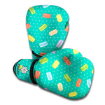 Polka Dot Macaron Pattern Print Boxing Gloves