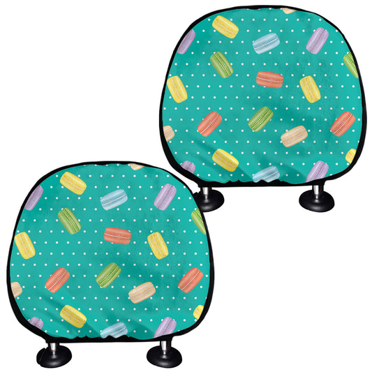 Polka Dot Macaron Pattern Print Car Headrest Covers