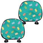Polka Dot Macaron Pattern Print Car Headrest Covers