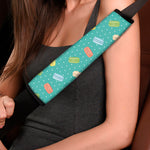 Polka Dot Macaron Pattern Print Car Seat Belt Covers