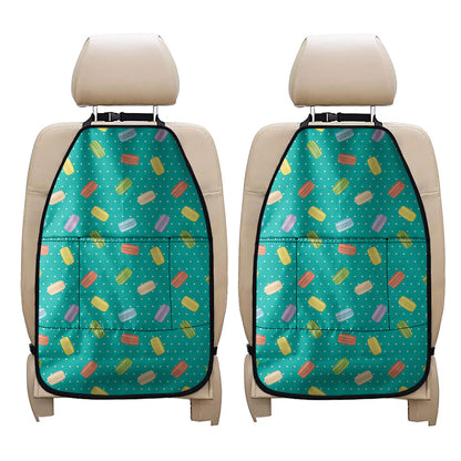 Polka Dot Macaron Pattern Print Car Seat Organizers