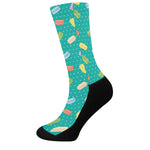 Polka Dot Macaron Pattern Print Crew Socks