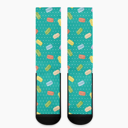 Polka Dot Macaron Pattern Print Crew Socks