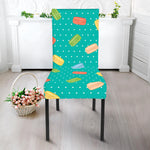 Polka Dot Macaron Pattern Print Dining Chair Slipcover