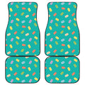 Polka Dot Macaron Pattern Print Front and Back Car Floor Mats
