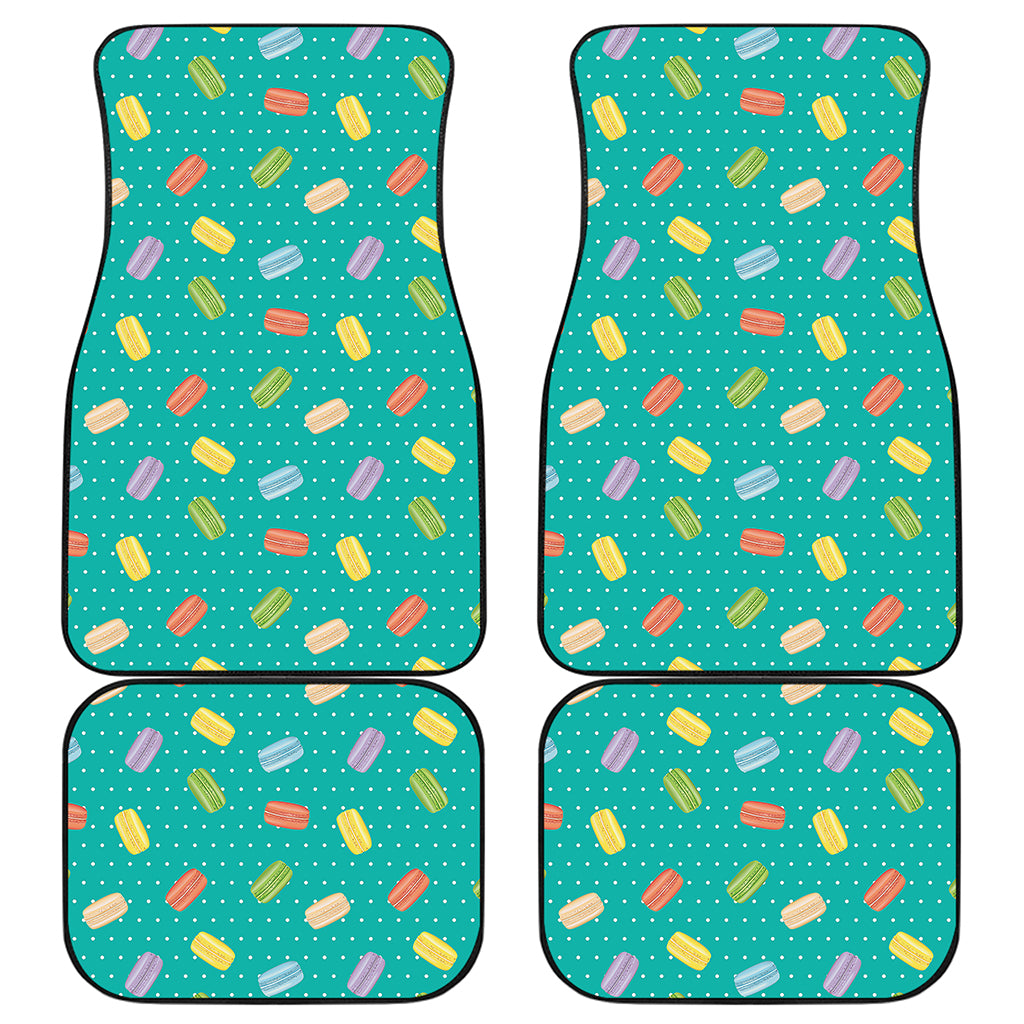 Polka Dot Macaron Pattern Print Front and Back Car Floor Mats