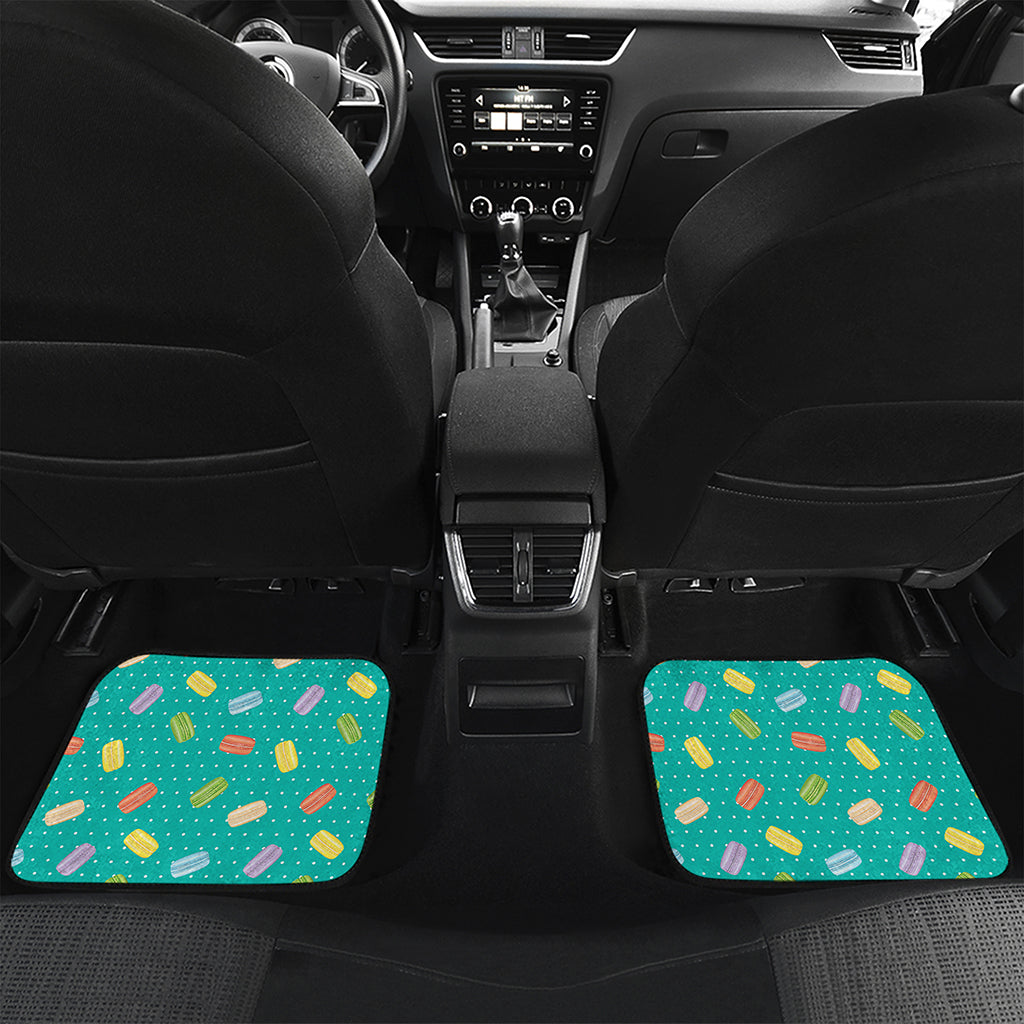 Polka Dot Macaron Pattern Print Front and Back Car Floor Mats