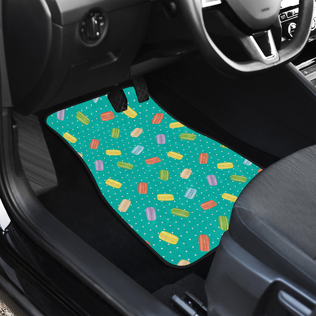 Polka Dot Macaron Pattern Print Front and Back Car Floor Mats