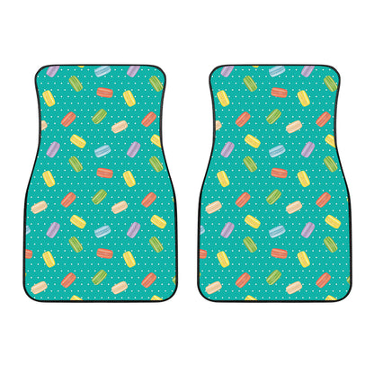 Polka Dot Macaron Pattern Print Front Car Floor Mats