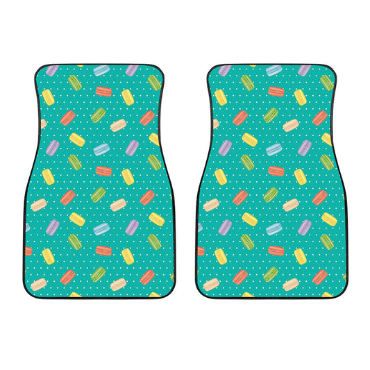 Polka Dot Macaron Pattern Print Front Car Floor Mats