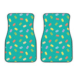 Polka Dot Macaron Pattern Print Front Car Floor Mats
