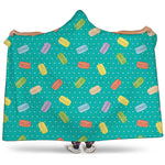 Polka Dot Macaron Pattern Print Hooded Blanket