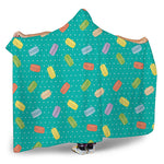 Polka Dot Macaron Pattern Print Hooded Blanket