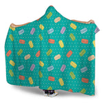 Polka Dot Macaron Pattern Print Hooded Blanket