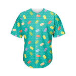 Polka Dot Macaron Pattern Print Men's Baseball Jersey