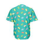 Polka Dot Macaron Pattern Print Men's Baseball Jersey