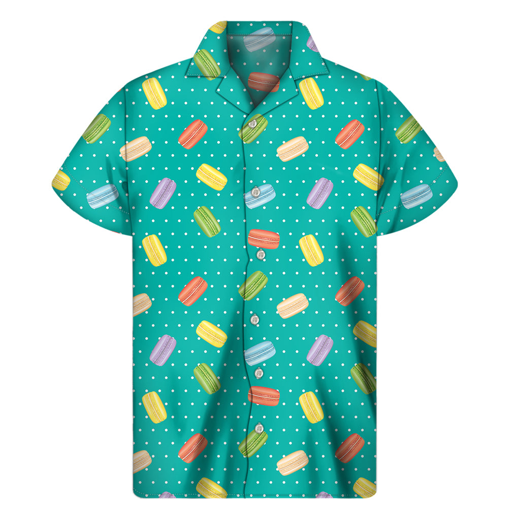 Polka Dot Macaron Pattern Print Men's Short Sleeve Shirt