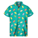 Polka Dot Macaron Pattern Print Men's Short Sleeve Shirt