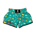 Polka Dot Macaron Pattern Print Muay Thai Boxing Shorts