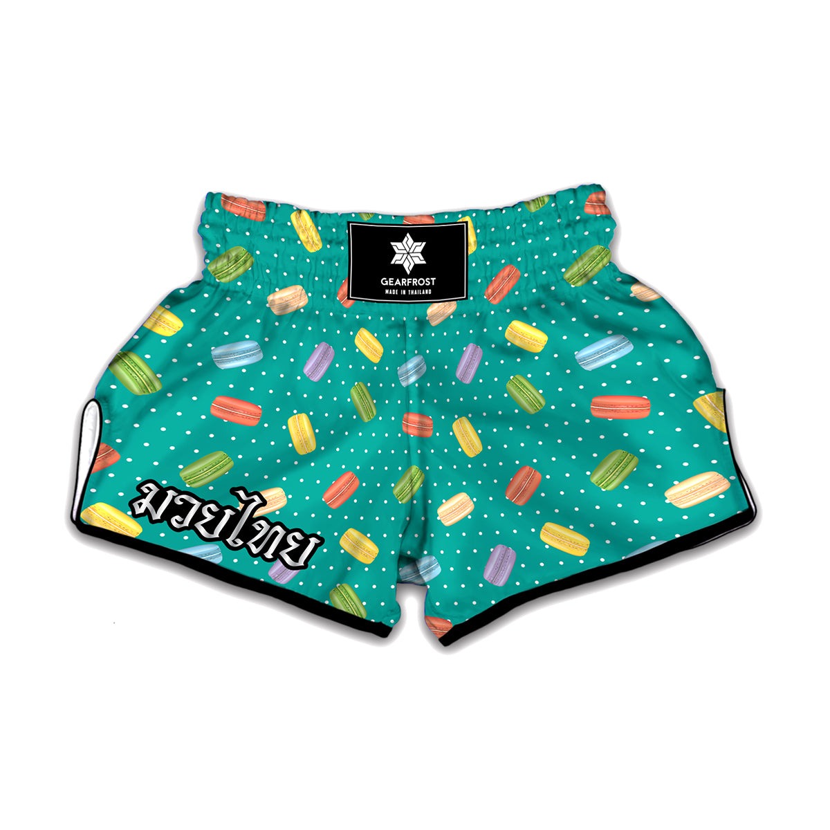 Polka Dot Macaron Pattern Print Muay Thai Boxing Shorts