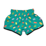 Polka Dot Macaron Pattern Print Muay Thai Boxing Shorts