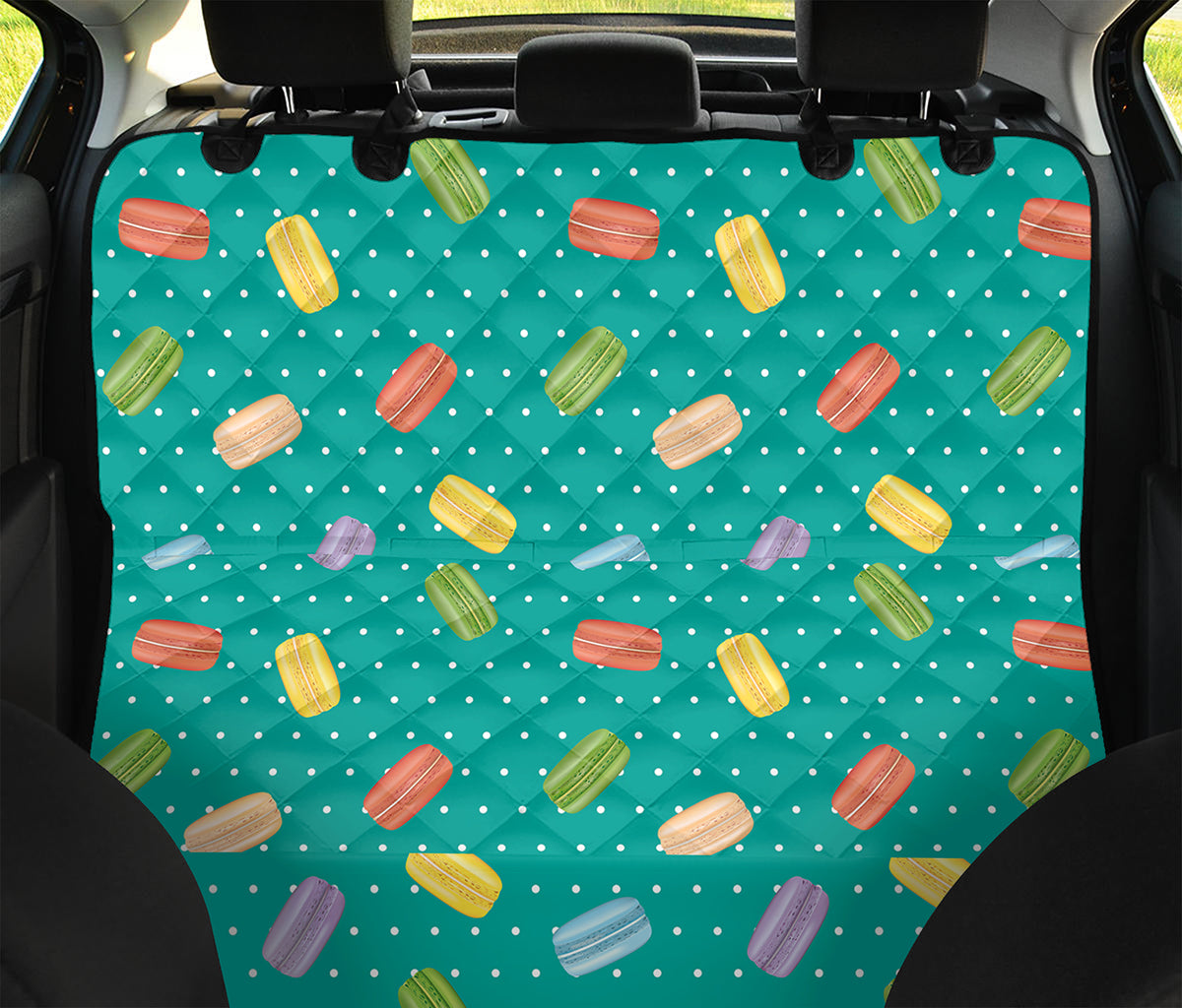 Polka Dot Macaron Pattern Print Pet Car Back Seat Cover