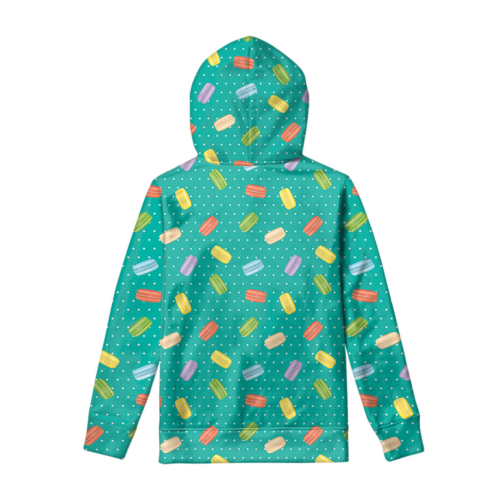 Polka Dot Macaron Pattern Print Pullover Hoodie