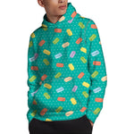 Polka Dot Macaron Pattern Print Pullover Hoodie