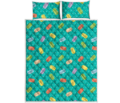 Polka Dot Macaron Pattern Print Quilt Bed Set