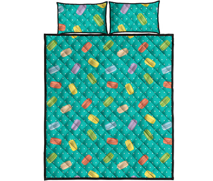 Polka Dot Macaron Pattern Print Quilt Bed Set