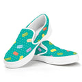 Polka Dot Macaron Pattern Print White Slip On Sneakers