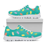 Polka Dot Macaron Pattern Print White Sneakers