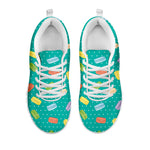 Polka Dot Macaron Pattern Print White Sneakers
