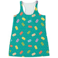 Polka Dot Macaron Pattern Print Women's Racerback Tank Top