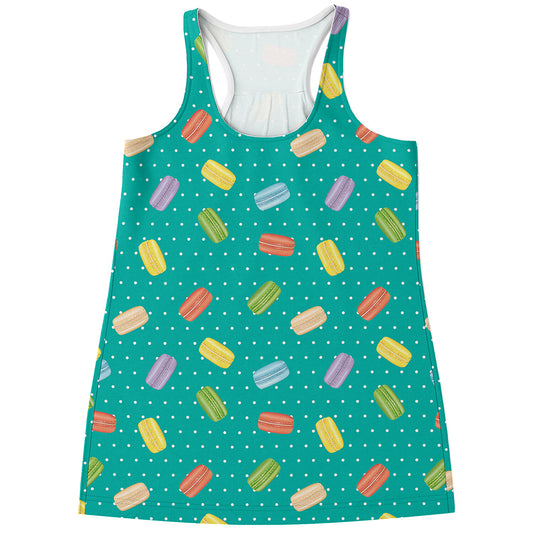 Polka Dot Macaron Pattern Print Women's Racerback Tank Top